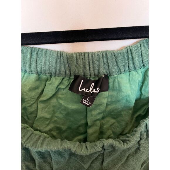 Lulu’s Al fresco off the shoulder olive green dress size large - Picture 3 of 3